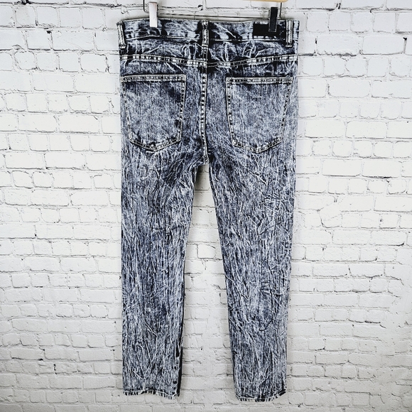 MECCA | slim straight crinkle acid wash jeans - Picture 3 of 9